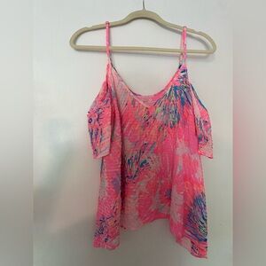 Lilly Pulitzer Never Been Betta Aruna Cold Shoulder Top